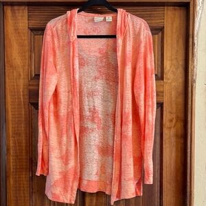 Rachel Zoe Linen hooded  Cardigan Open-Front Design Large